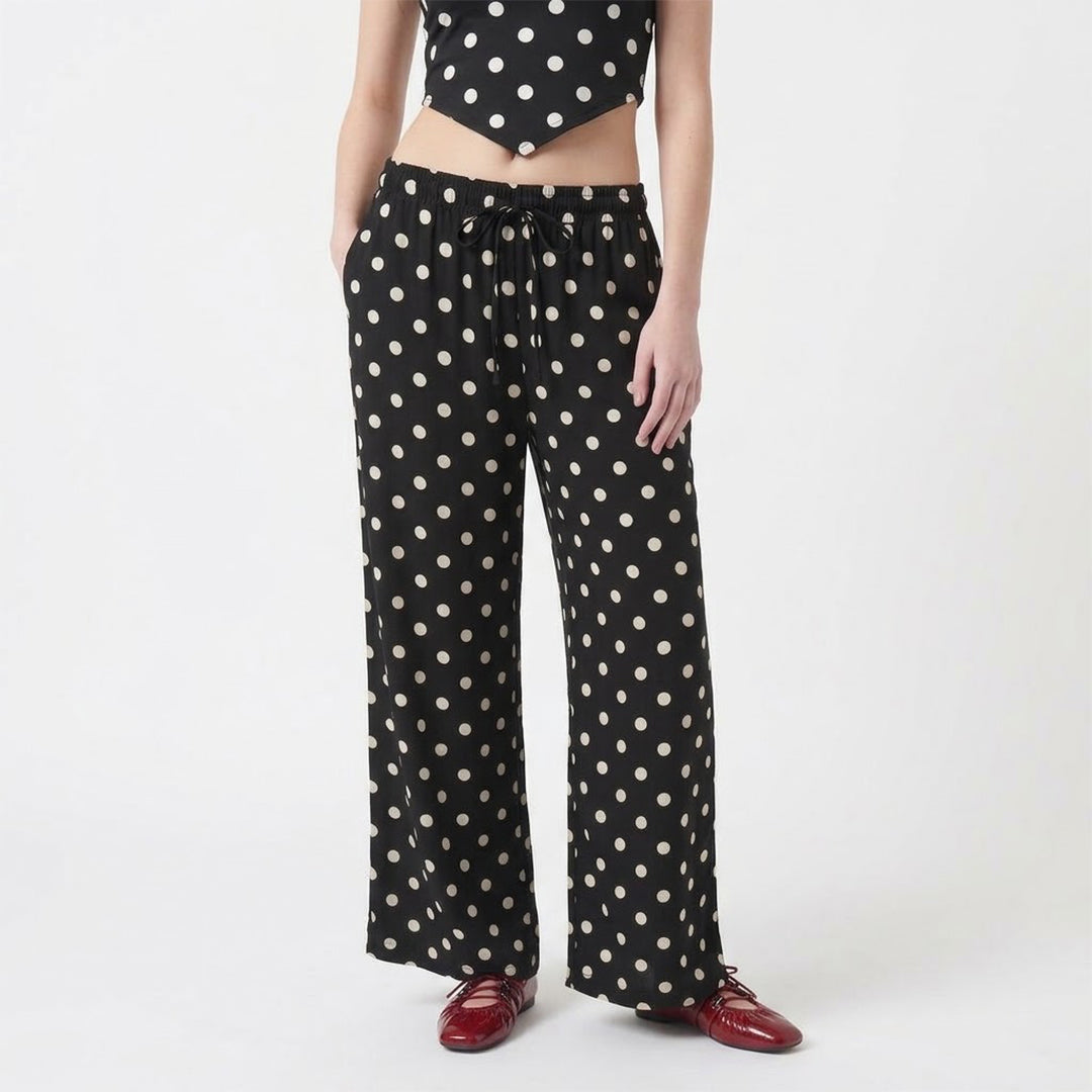 Pantalón ancho holgado polka dots