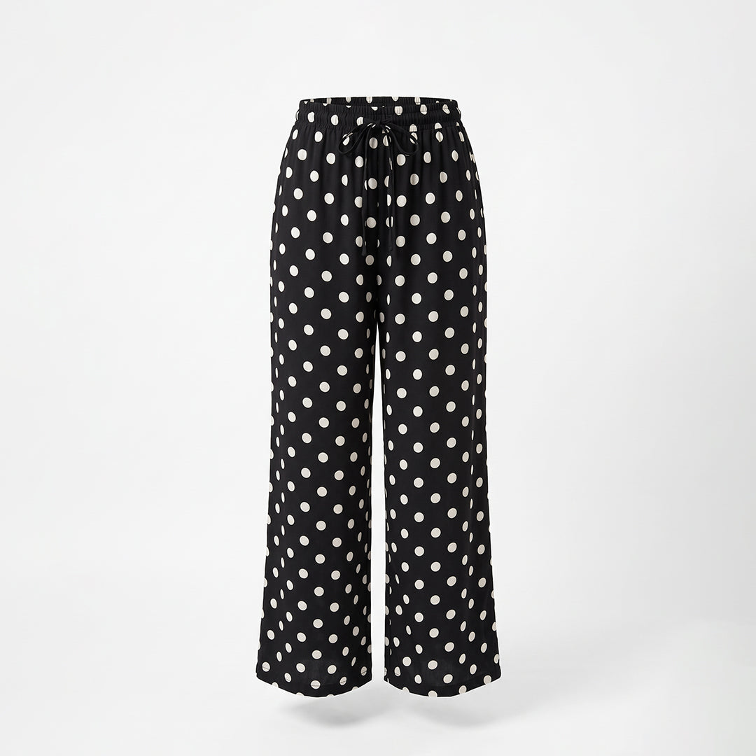 Pantalón ancho holgado polka dots