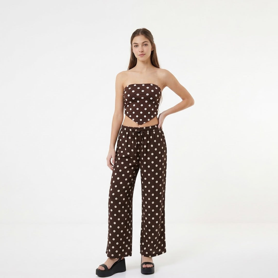 Pantalón ancho holgado polka dots
