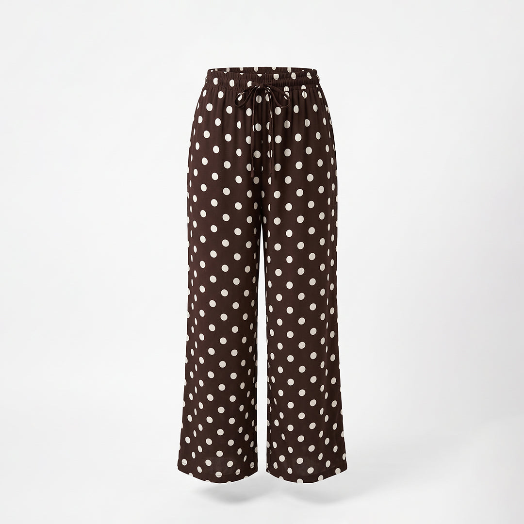Pantalón ancho holgado polka dots
