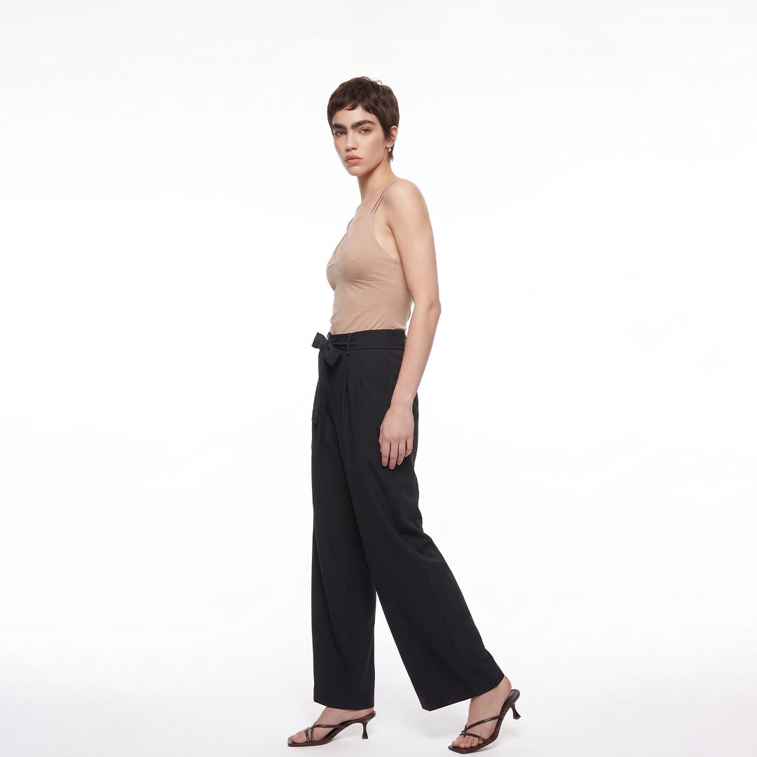 Pantalón ancho fluido lazo