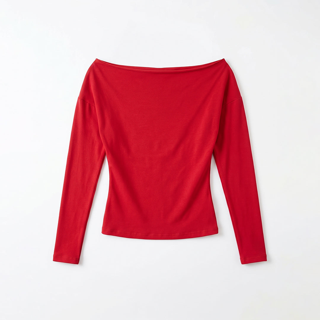 Blusa manga larga corte asimétrico