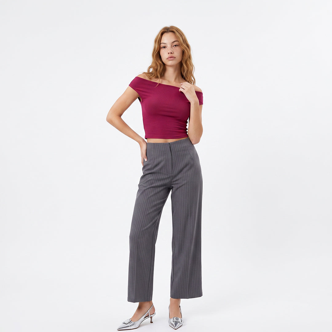 Pantalón ancho fluido rayas