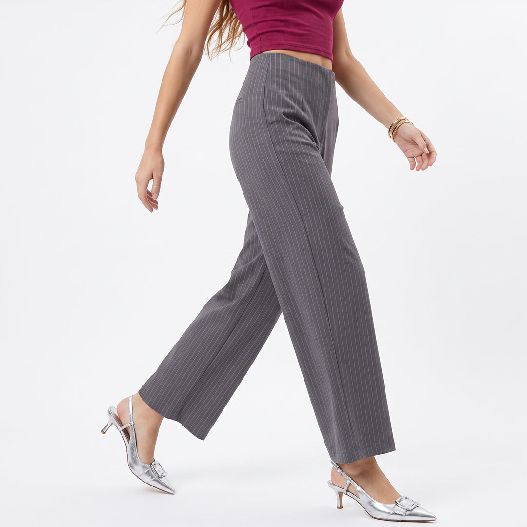 Pantalón ancho fluido rayas