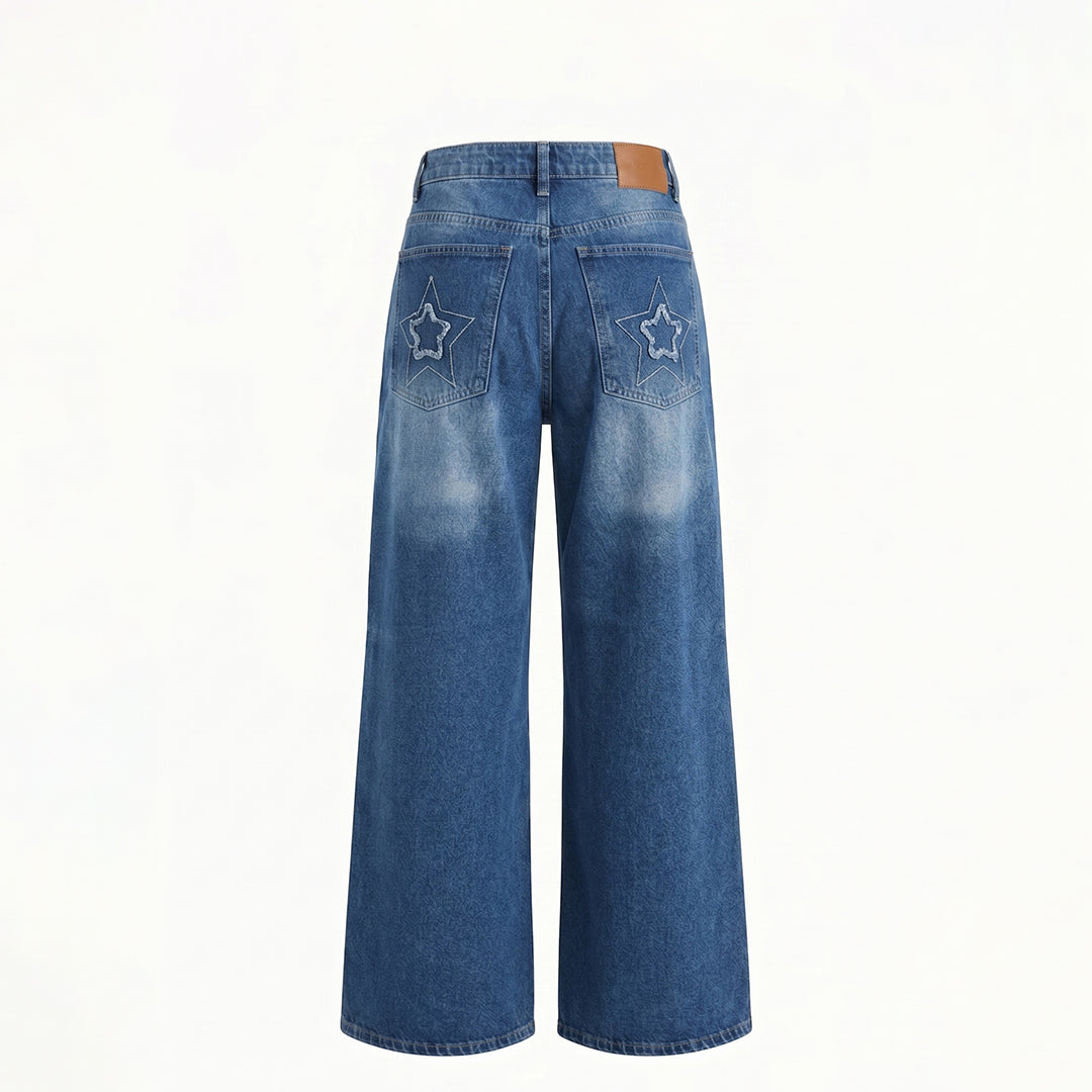 Jeans wide leg estrellas