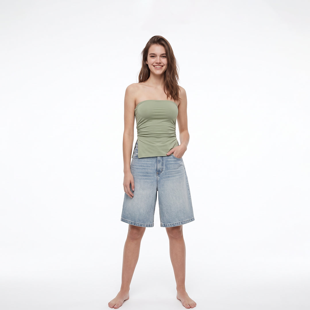 Top strapless aberturas