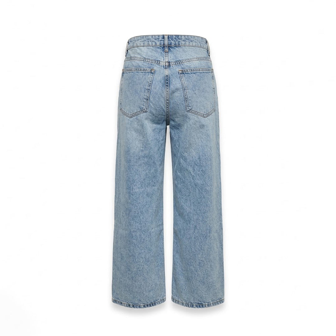 Jean wide leg denim claro