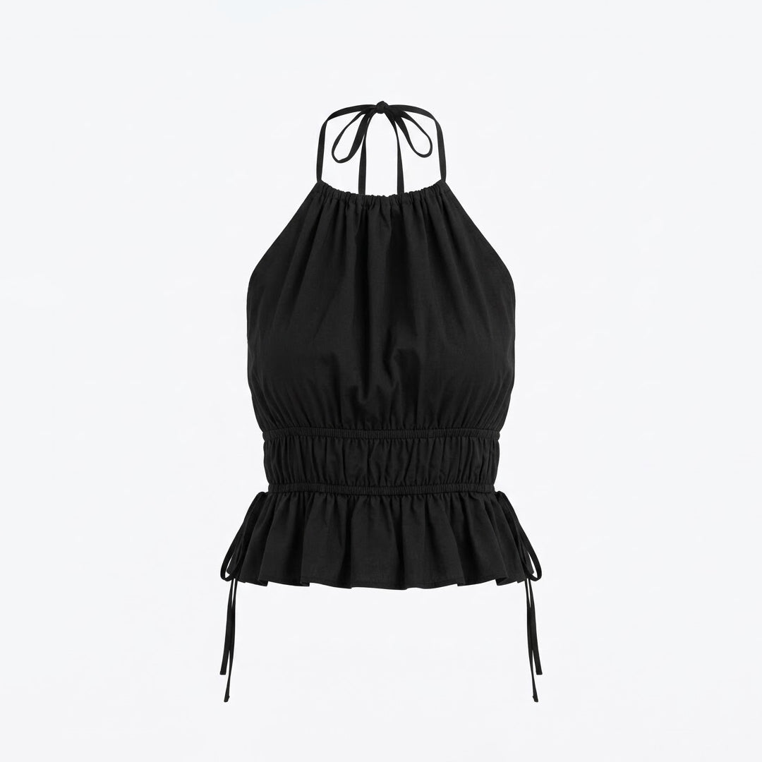 Blusa peplum halter