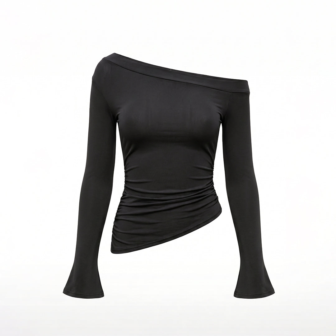 Blusa manga larga asimétrica