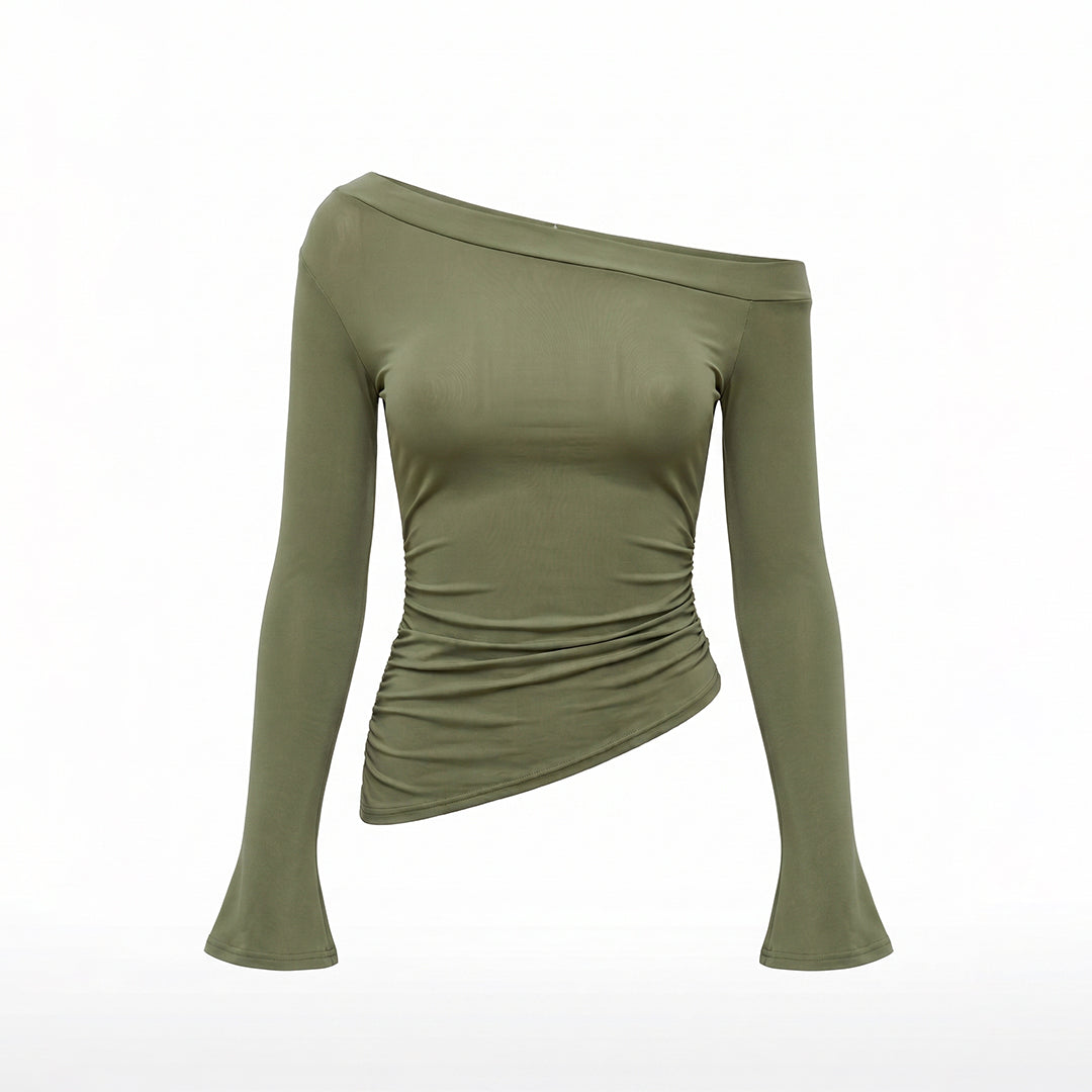 Blusa manga larga asimétrica