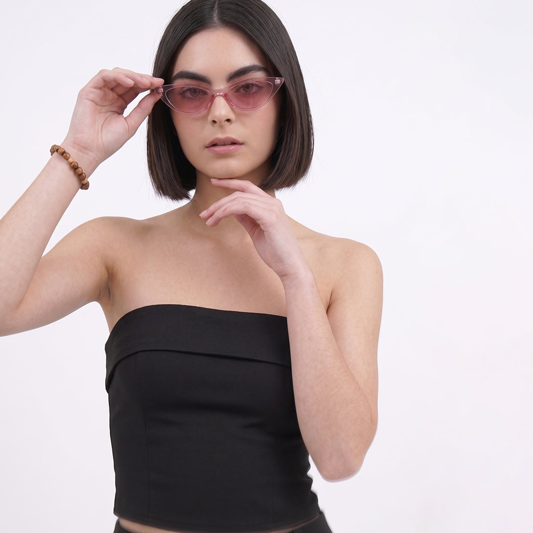 Top strapless doblez