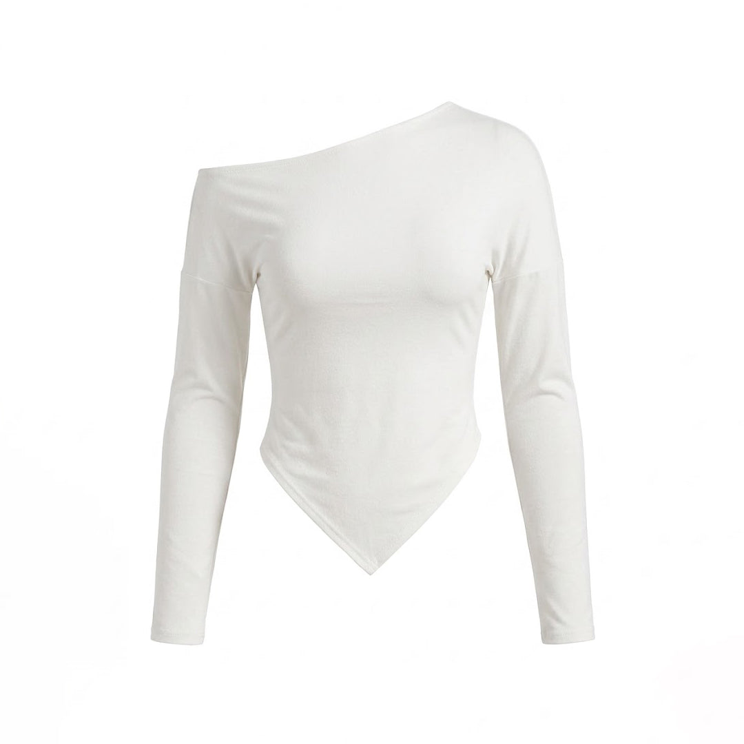Blusa asimétrica manga larga