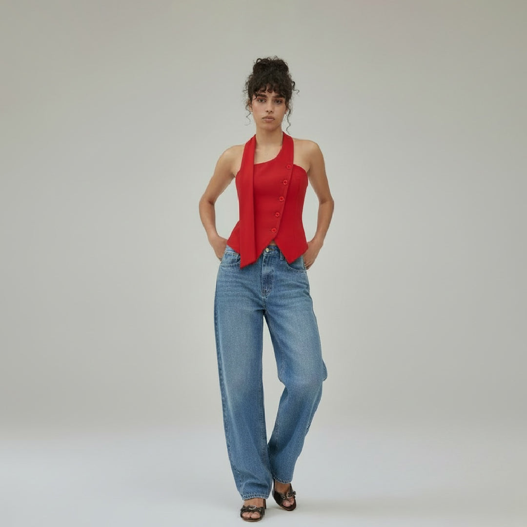 Blusa tipo sastre con corbatín